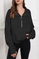Womens Half Zip Cropped Pullover Sweatshirts Fleece Quarter Zipper Hoodies
