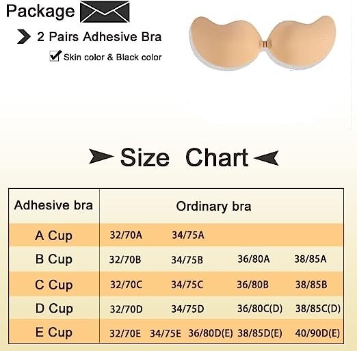 Strapless Adhesive Bra Invisible Push Up Sticky Bra ( 2 PCS )