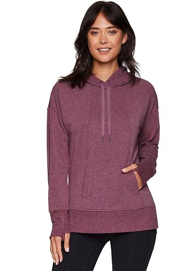 Women's Soft Lightweight Fleece Tunic Hoodie Sweatshirt With Pocket