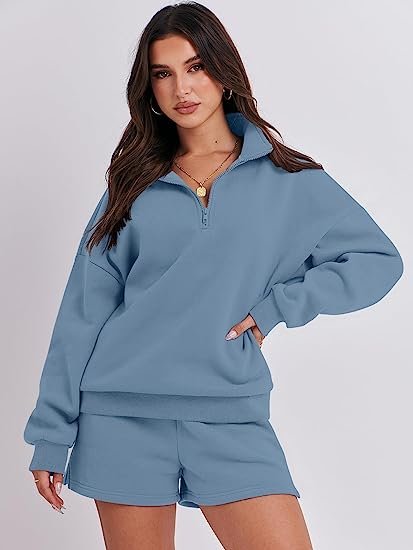 Women's Cozy Casual Pajamas Short Sweatsuit Sets