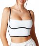 Sleeveless Spaghetti strap padded sports bra vest square neck double-layer fitness basic Crop top
