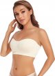 Women's strapless bra with anti-skid silicone pad, bra without steel ring